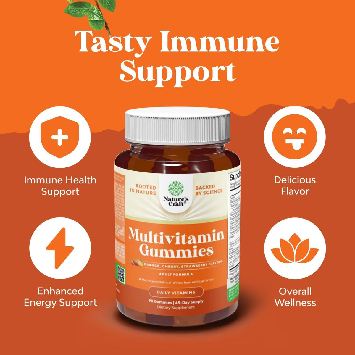 Natures Craft Potent Multivitamin Gummies for Adults - Energy and Immune Support - 90 Ct