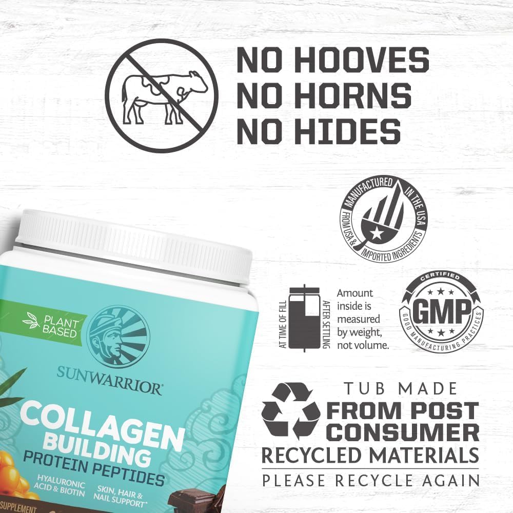 Sunwarrior Vegan Collagen Building Peptides with Biotin, Chocolate