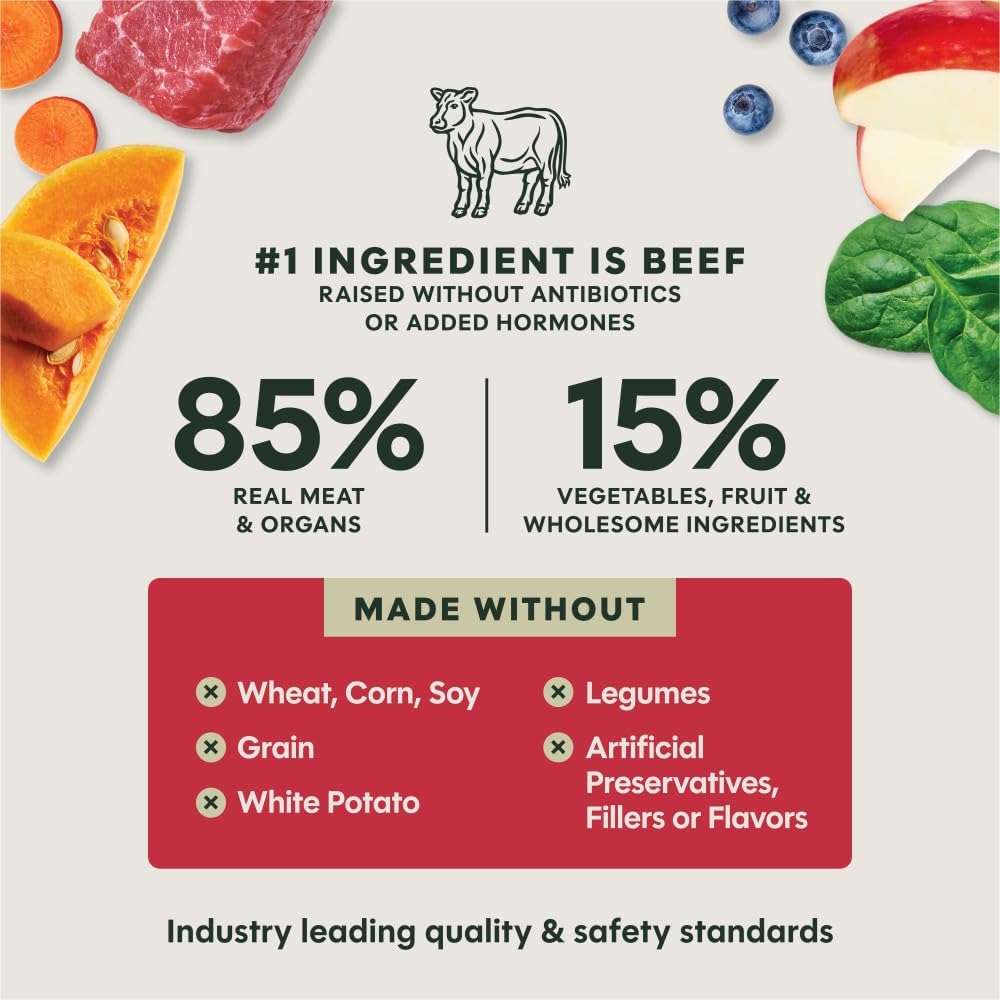 Instinct Freeze Dried Meals, Natural Dog Food, Grass-Fed Beef, 14 oz. Bag