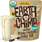 EarthChimp Organic Vegan Protein Powder with Probiotics, 26 Servings 32 Oz