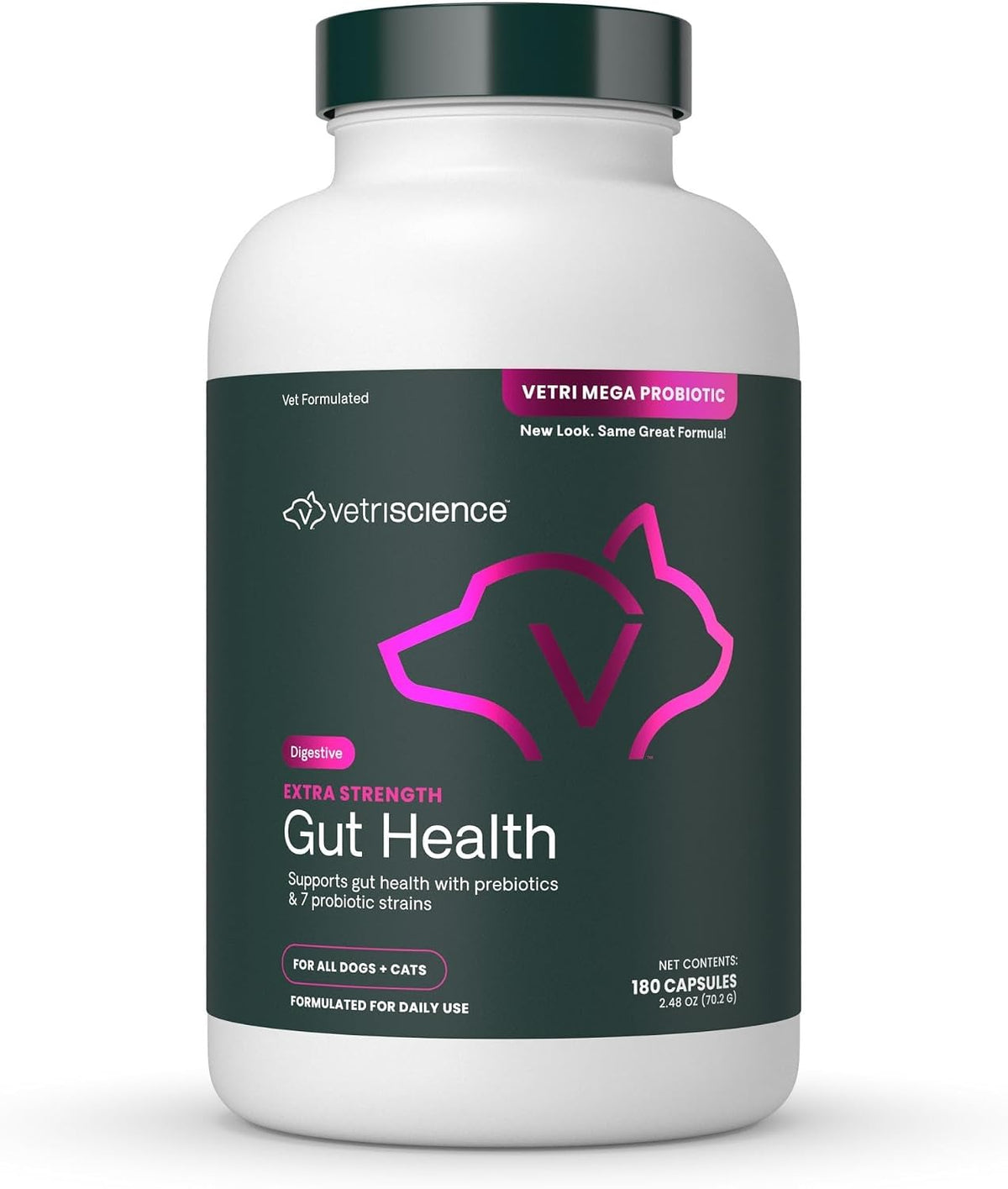 VetriScience Extra Strength Gut Health for Dogs and Cats, 180 Count