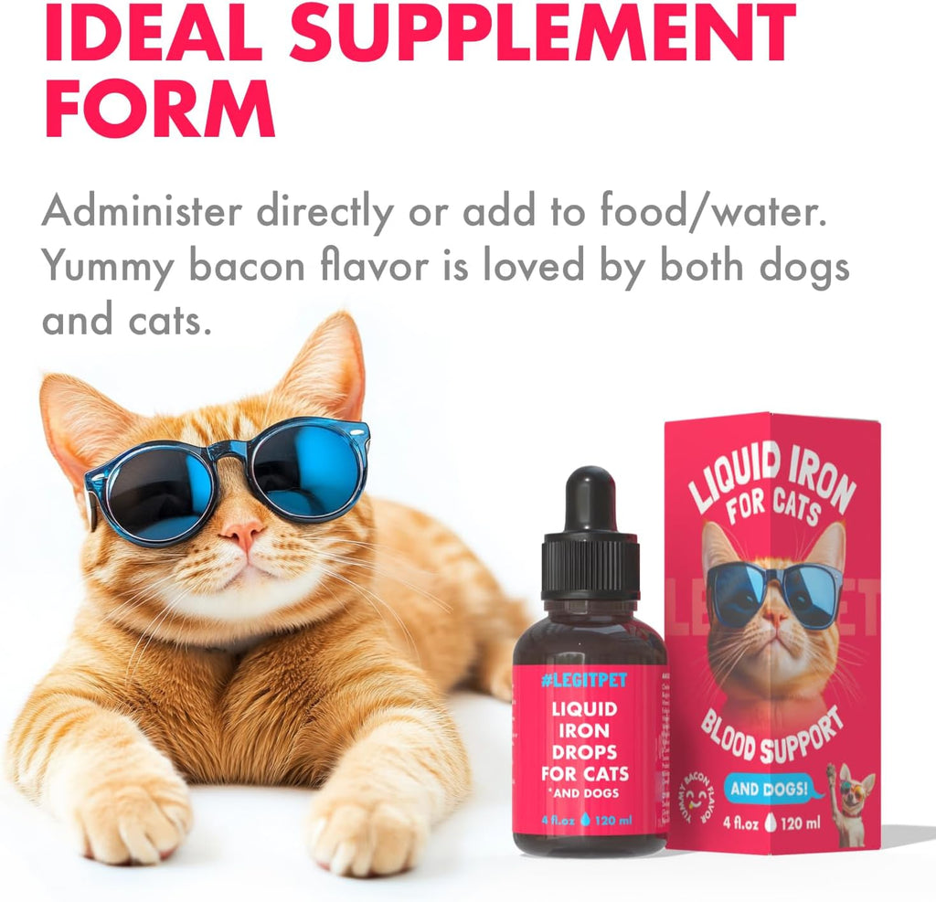 Legipet Liquid Iron Supplement for Cats & Dogs B12 + B-Complex + Probiotics Liquid
