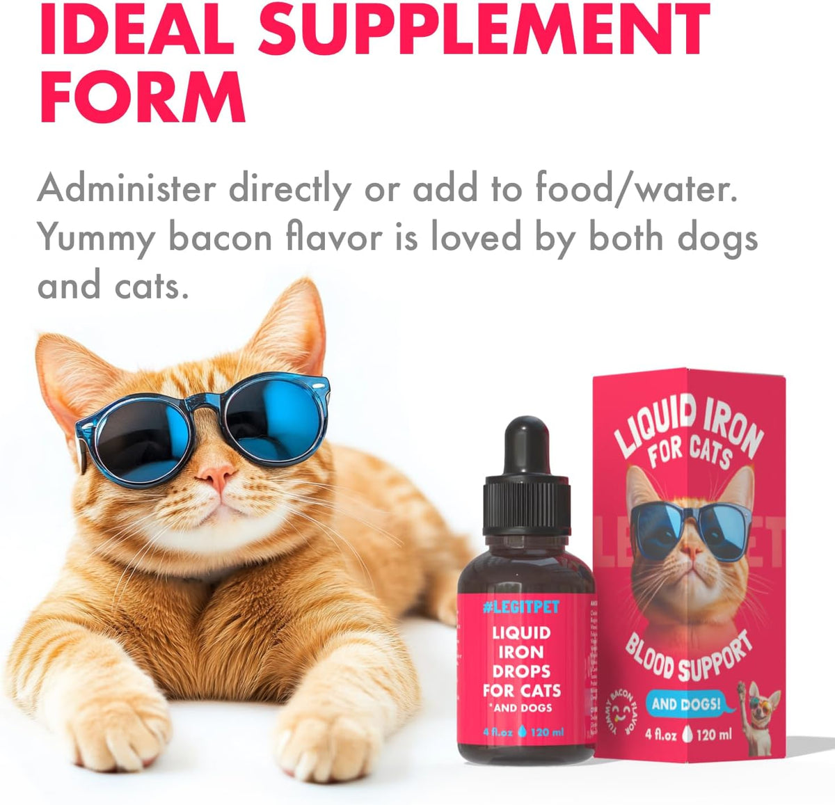Legipet Liquid Iron Supplement for Cats & Dogs B12 + B-Complex + Probiotics Liquid