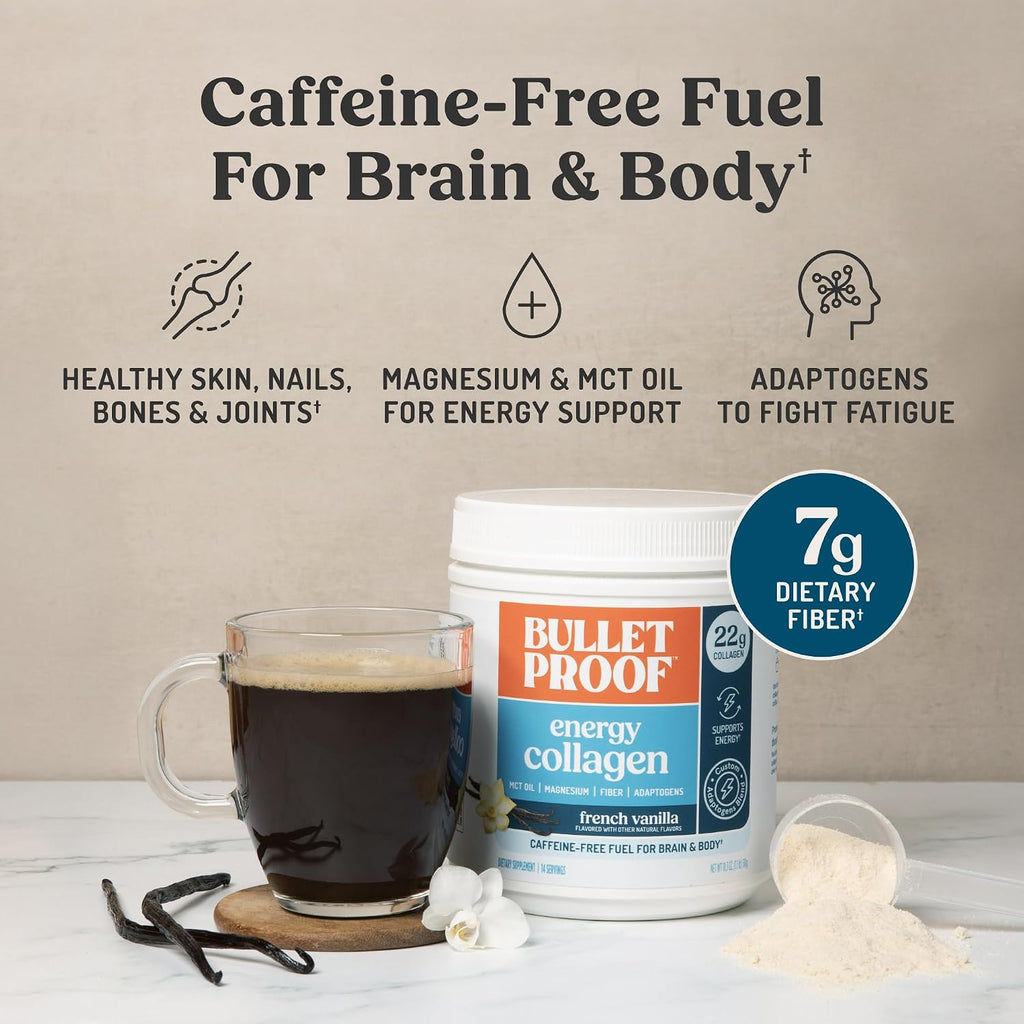 Bulletproof Energy Collagen Peptides Protein Powder, Vanilla Bean, 18.3 oz