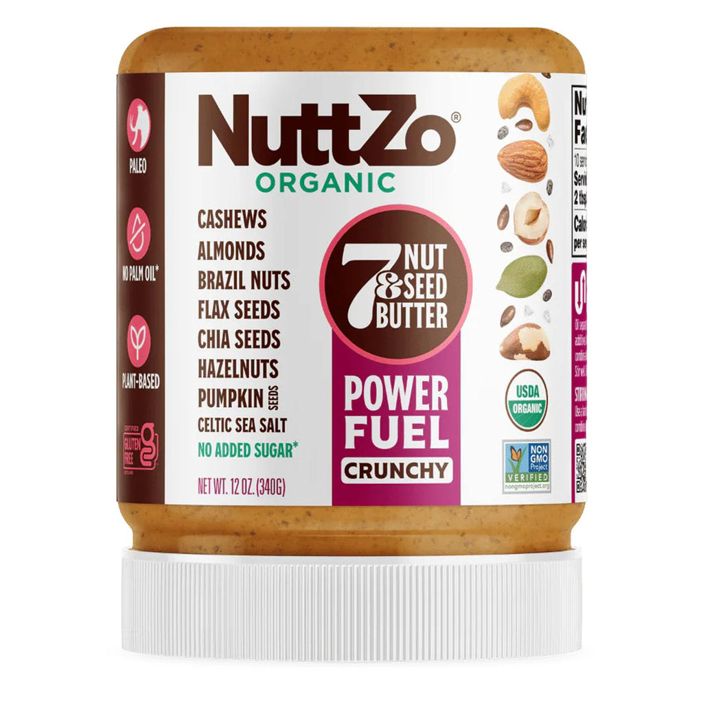 NuttZo Organic Paleo Power Fuel Crunchy 7-Nut-and-Seed Butter, 12 oz