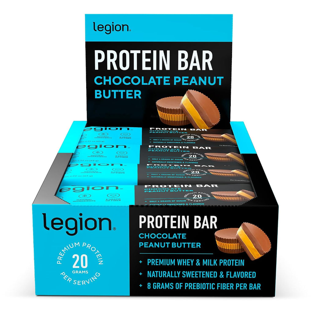 Legion Protein Bar Chocolate Peanut Butter -100% Grass Fed, Baked Bars