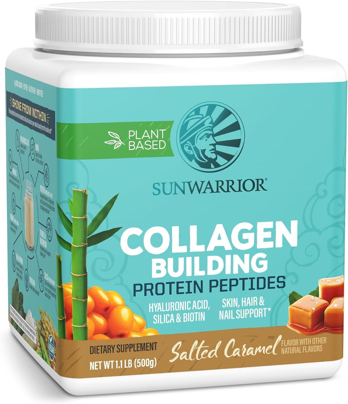 Sunwarrior Vegan Collagen Powder, Salted Caramel, 20 Servings