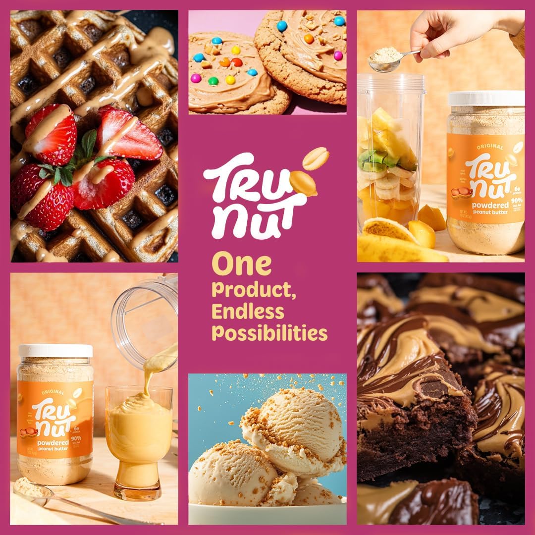 Tru-Nut Peanut Flour - Gluten Free Flour For Baking, Good Source of Plant Protein