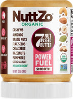 NuttZo Organic Power Fuel 7 Nuts and Seeds Butter, Smooth