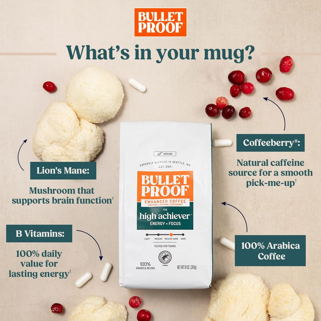 Bulletproof The High Achiever Ground Mushroom Coffee