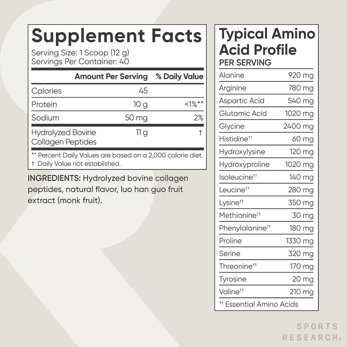 Sports Research® Collagen Peptides Protein Powder, Vanilla (16.93oz)