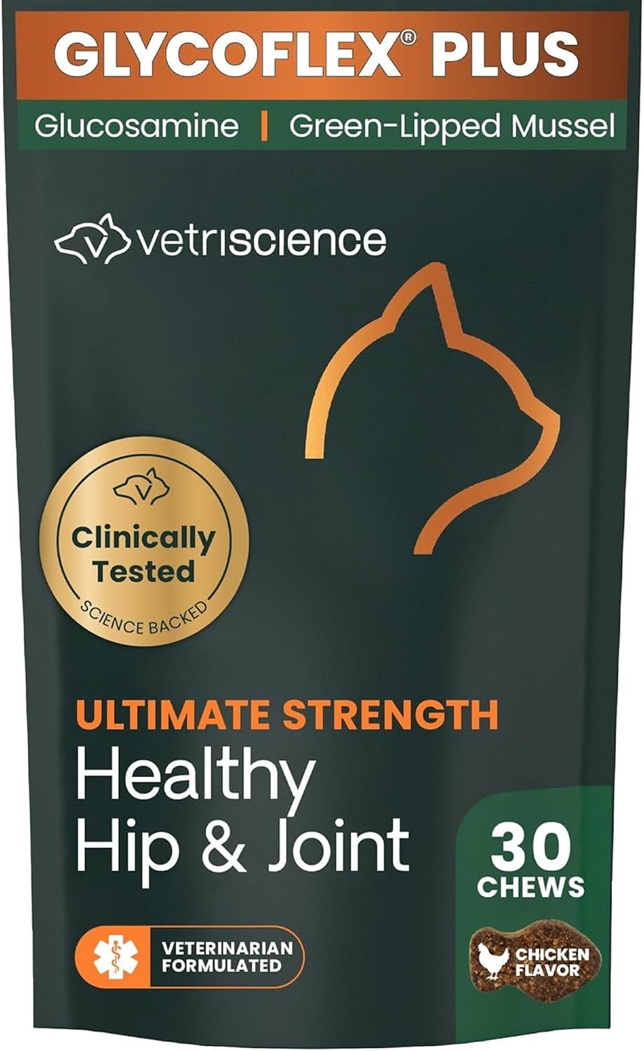 VetriScience Ultimate Strength Healthy Hip & Joint for Cats, Chicken, 30ct