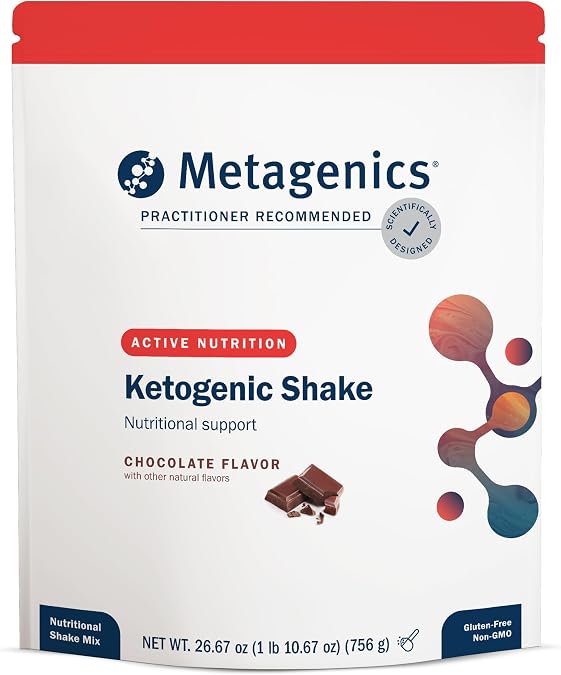 Metagenics Ketogenic Shake - Keto Protein Powder Choc - Low Carb, Sugar-Free, Gluten-Free