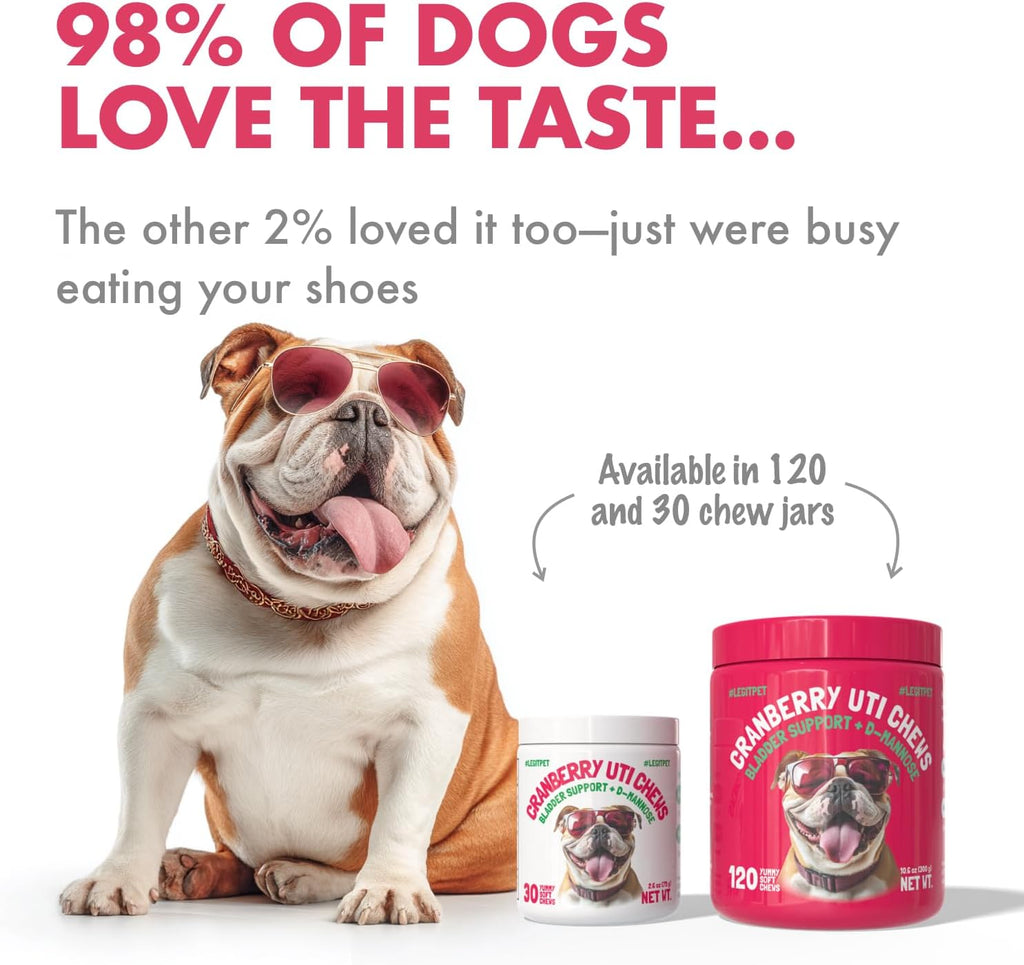 Legipet Cranberry UTI Chews for Dogs Bladder Support + D-Mannose 120 Chews