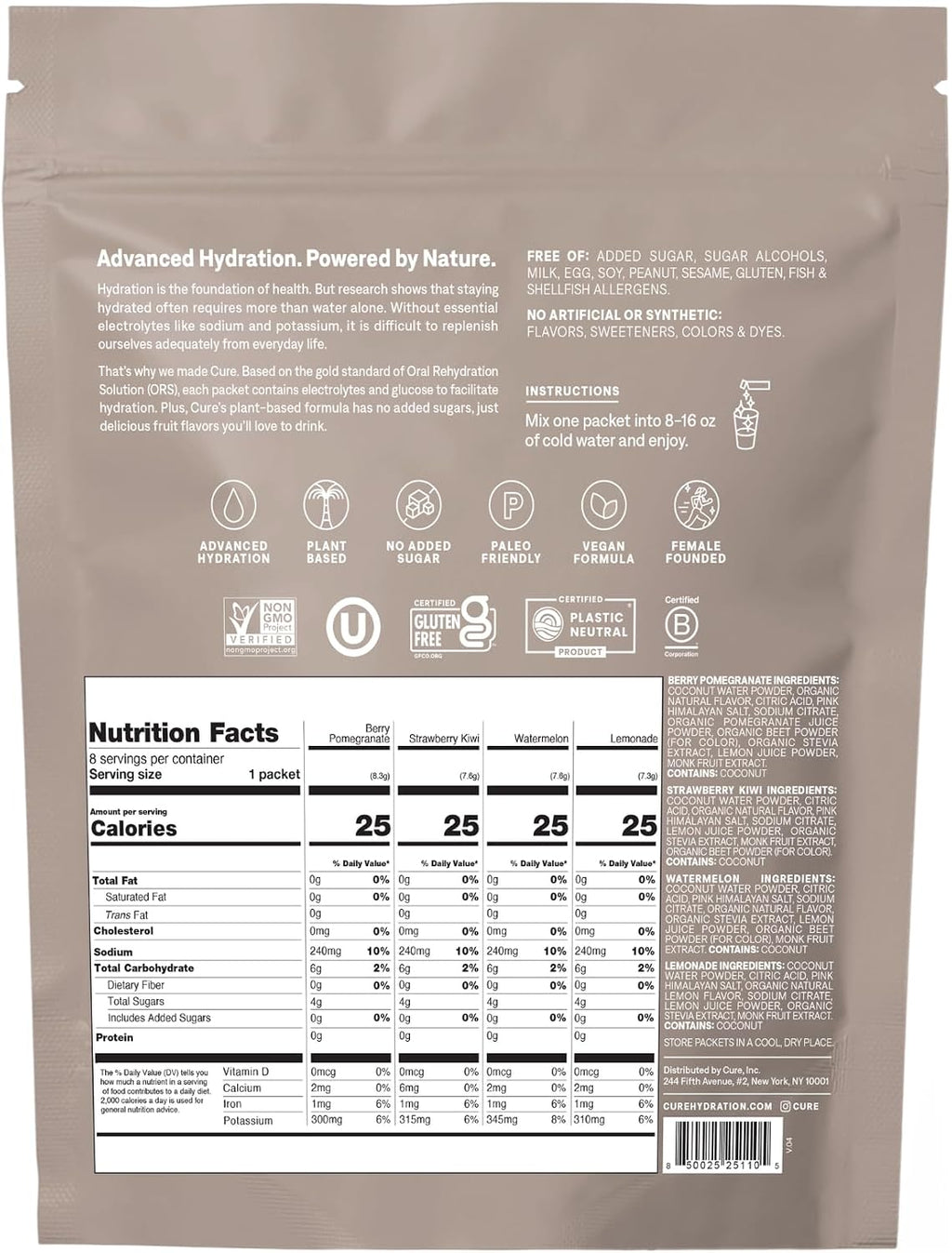 Cure Hydration | Plant-Based Electrolyte Drink Mix