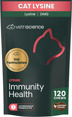VetriScience Lysine Immunity Health Chews, Chicken, 120 Count