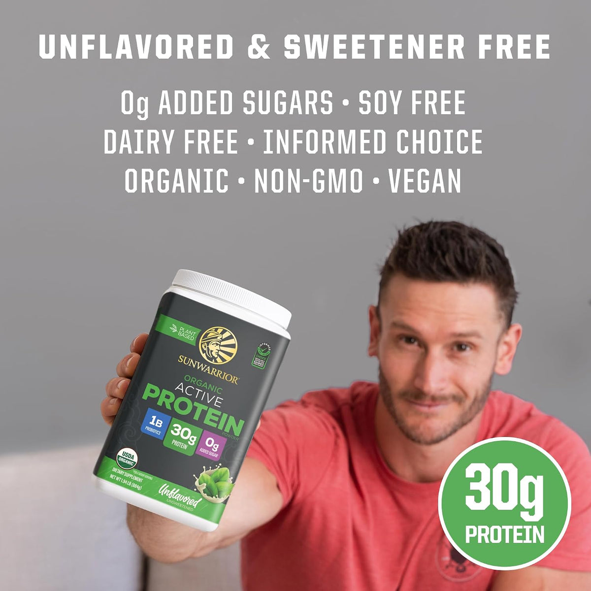 Sunwarrior Organic Active Plant Based Protein Powder (Unflavoured)