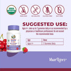 MARY RUTH'S USDA Organic Multivitamin Gummies, Ages 4+, Kids Vitamins, 60ct