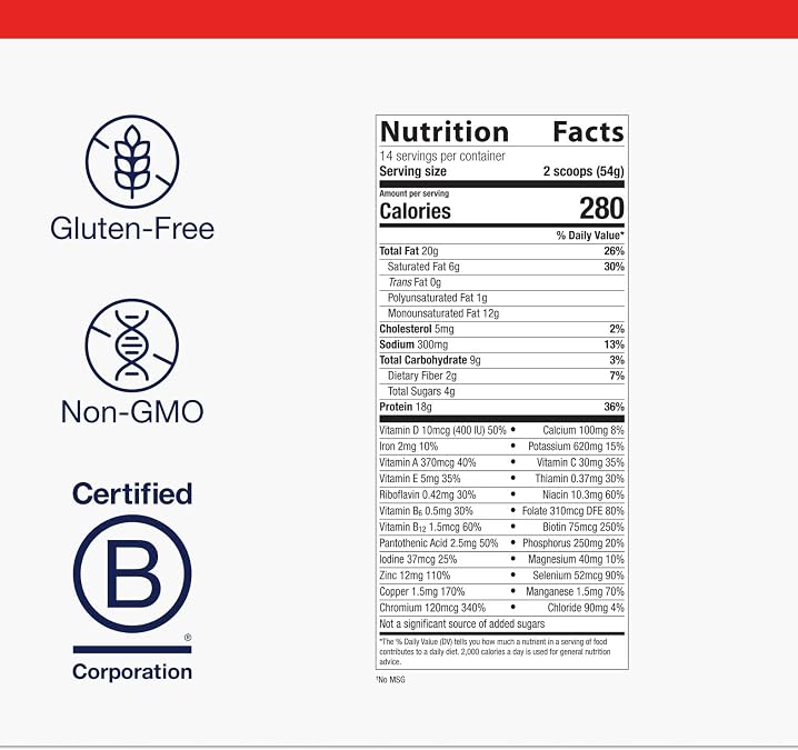 Metagenics Ketogenic Shake - Keto Protein Powder - Vanilla - Low Carb, Sugar-Free, Gluten-Free