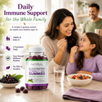 Natural BioScience Sambucus Elderberry Gummies with Vitamin C and Zinc, Black Elderberry Gummies for Adults and Kids