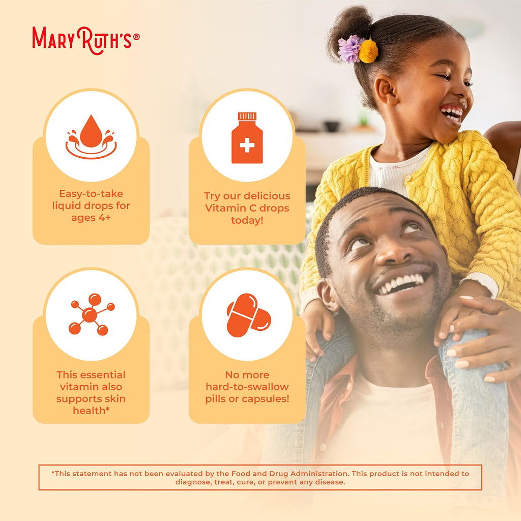 MARY RUTH'S Organic Vitamin C Supplement | Liquid Vitamin C Liquid Drops for Adults & Kids