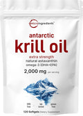 Micro Ingredients Antarctic Krill Oil Supplement 120 Count