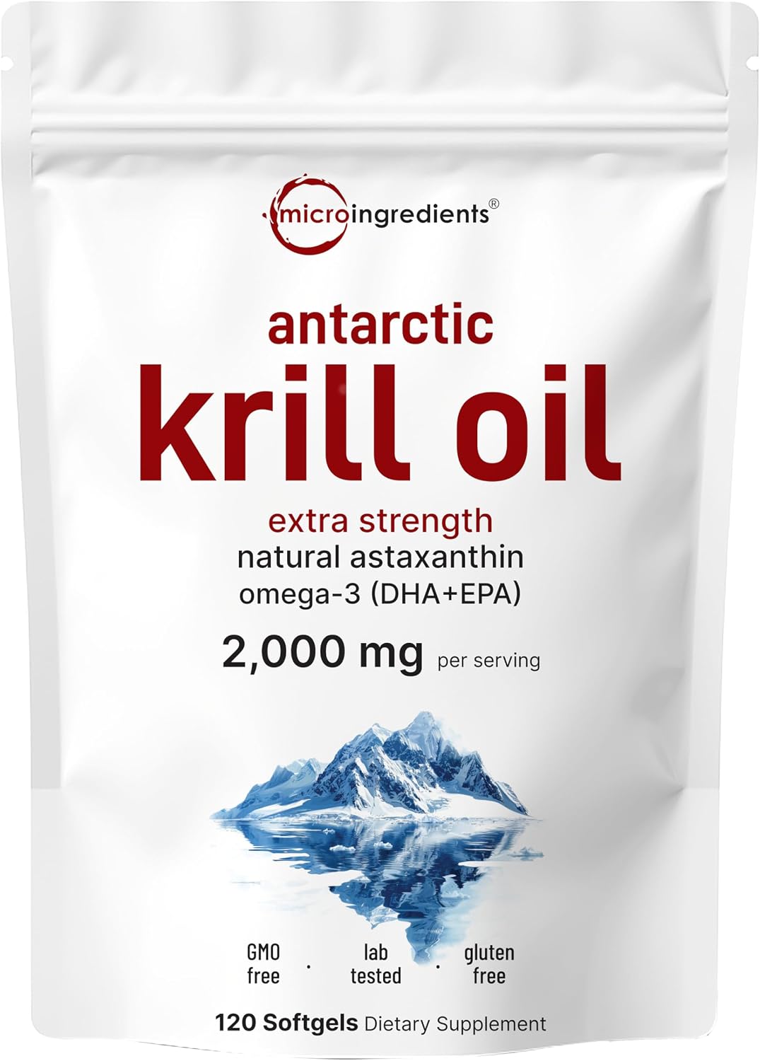 Micro Ingredients Antarctic Krill Oil Supplement 120 Count