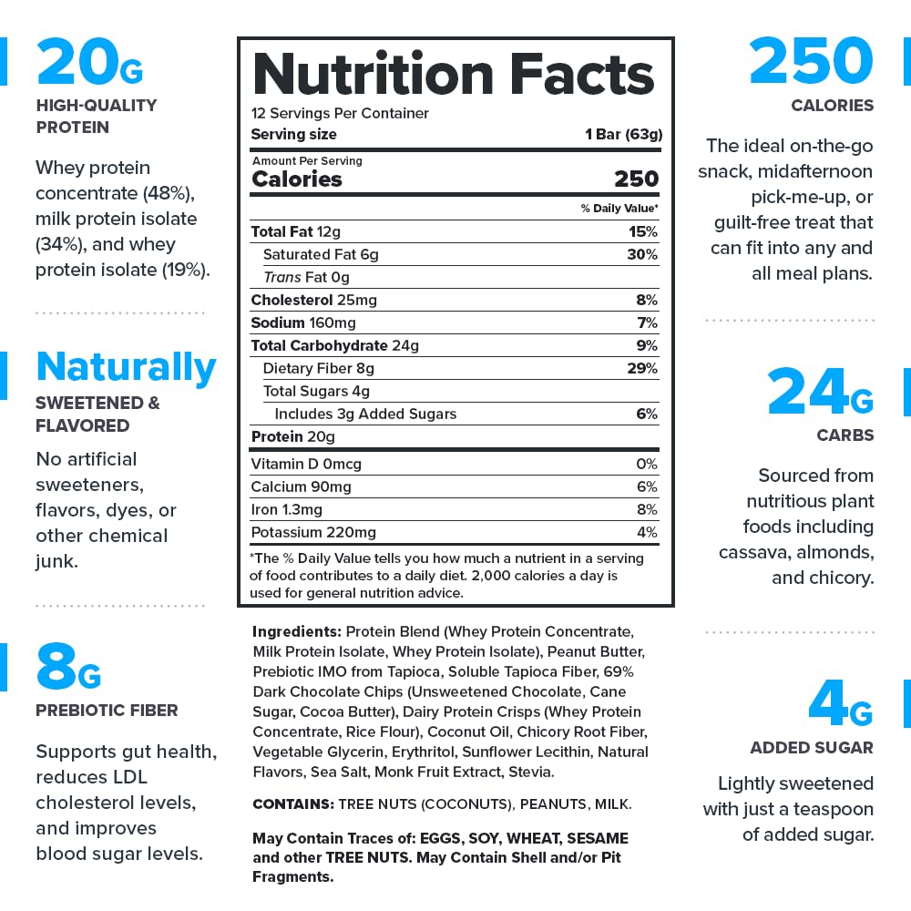 Legion Protein Bar Chocolate Peanut Butter -100% Grass Fed, Baked Bars