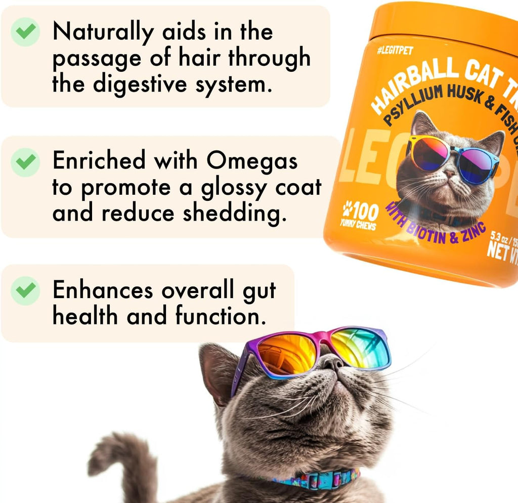 Legipet Hairball Treatment for Cats Natural Remedy with Apple Pomace, Psyllium Husk