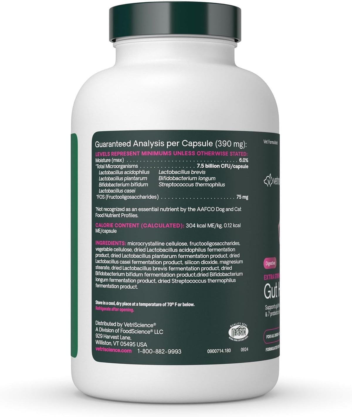 VetriScience Extra Strength Gut Health for Dogs and Cats, 180 Count