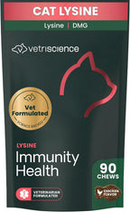 VetriScience Lysine Immunity Health Chews for Cats, Chicken, 90 Count