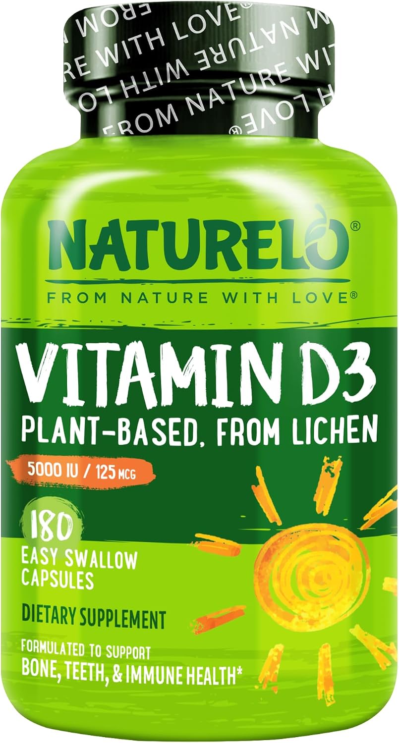 NATURELO Vitamin D - 5000 IU - Natural D3 Supplement for Immune System