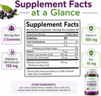 Natural BioScience Sambucus Elderberry Gummies with Vitamin C and Zinc, Black Elderberry Gummies for Adults and Kids