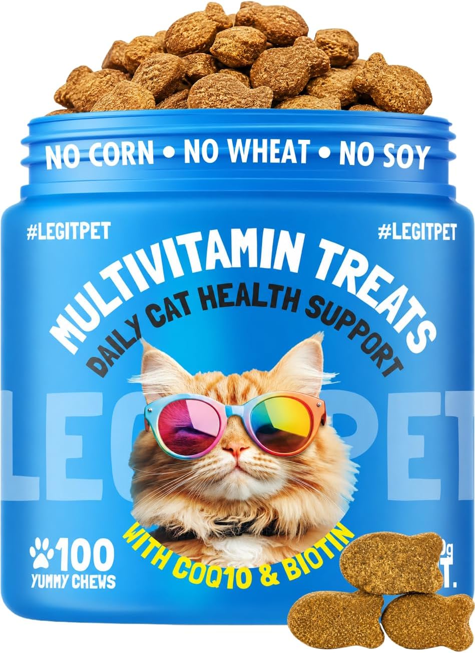 Legipet Multivitamin Cat Treats Vitamins for Indoor Cats Skin & Coat Digestion