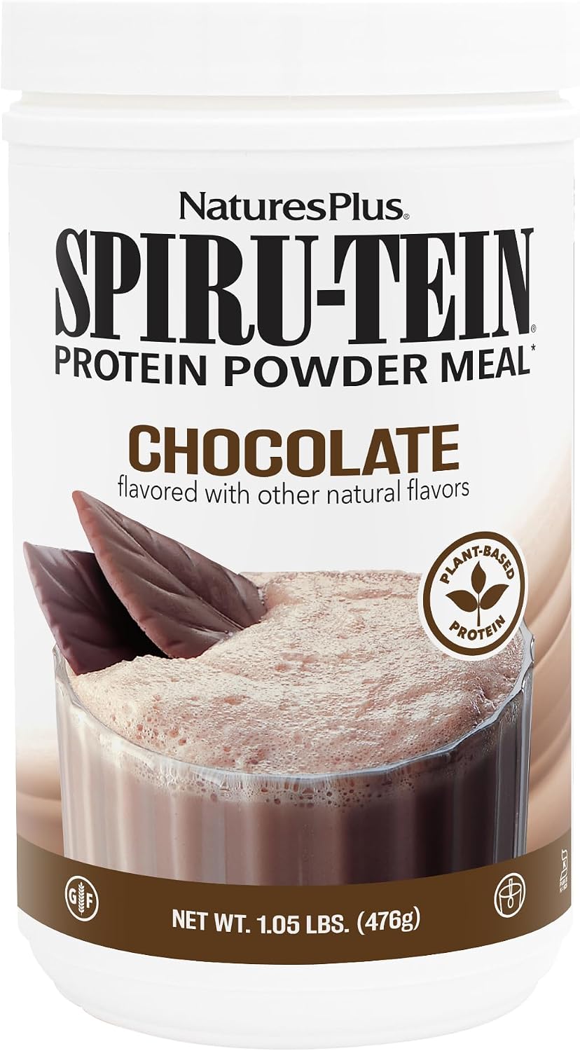 Natures Plus SPIRU-TEIN, Chocolate - Plant-Based Protein Shake
