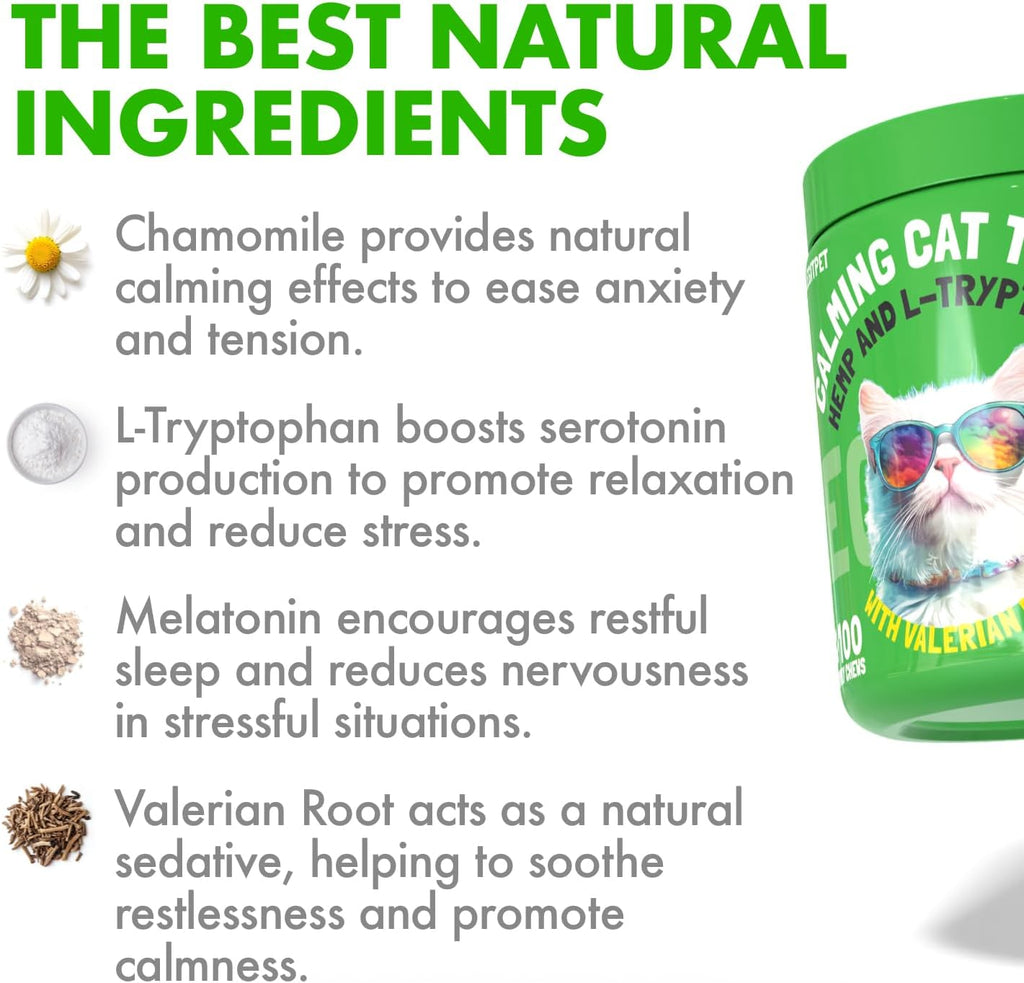LEGITPET Cat Calming Treats Natural Anxiety Relief for Indoor Cats - Reduced Price!