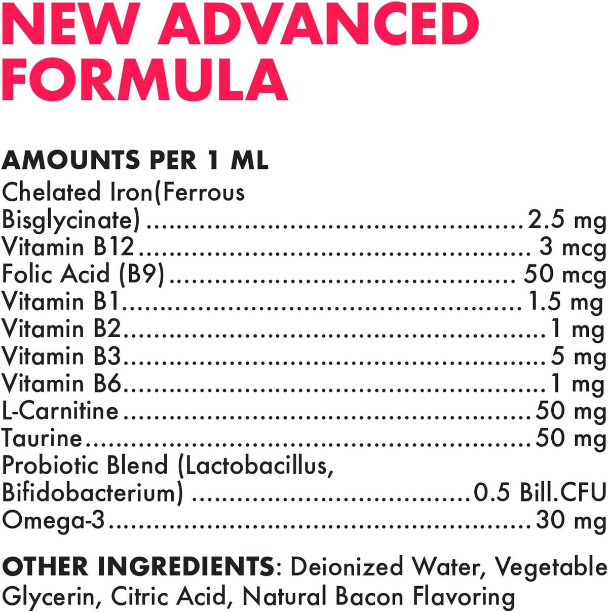 Legipet Liquid Iron Supplement for Cats & Dogs B12 + B-Complex + Probiotics Liquid