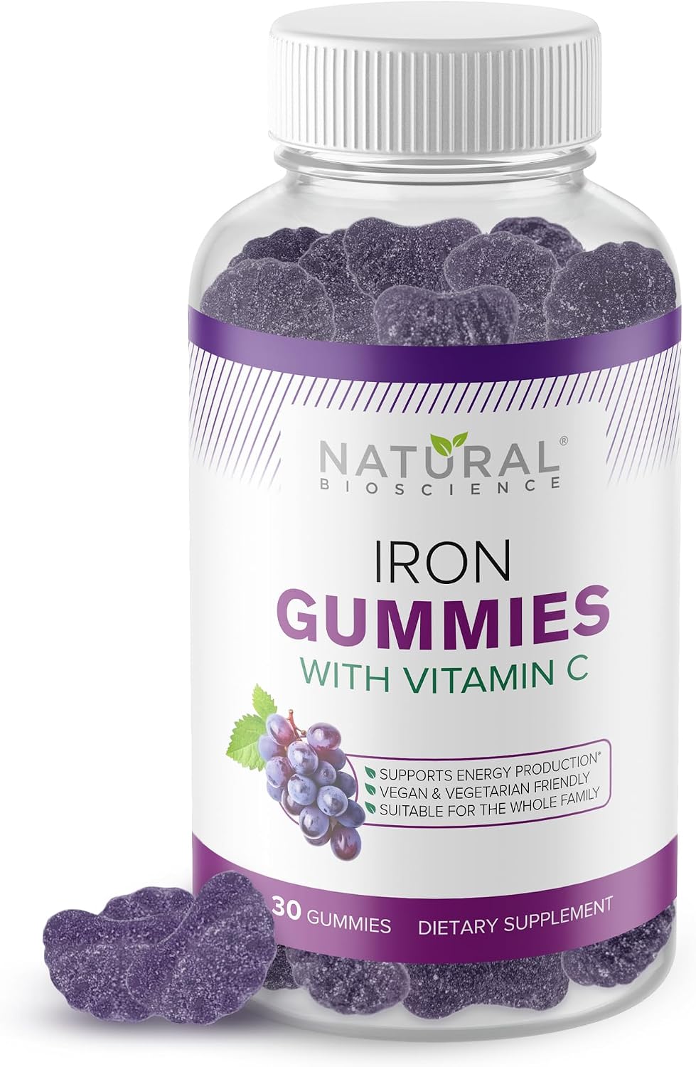 Natural Bioscience Iron Gummies with Vitamin C for Adults & Kids