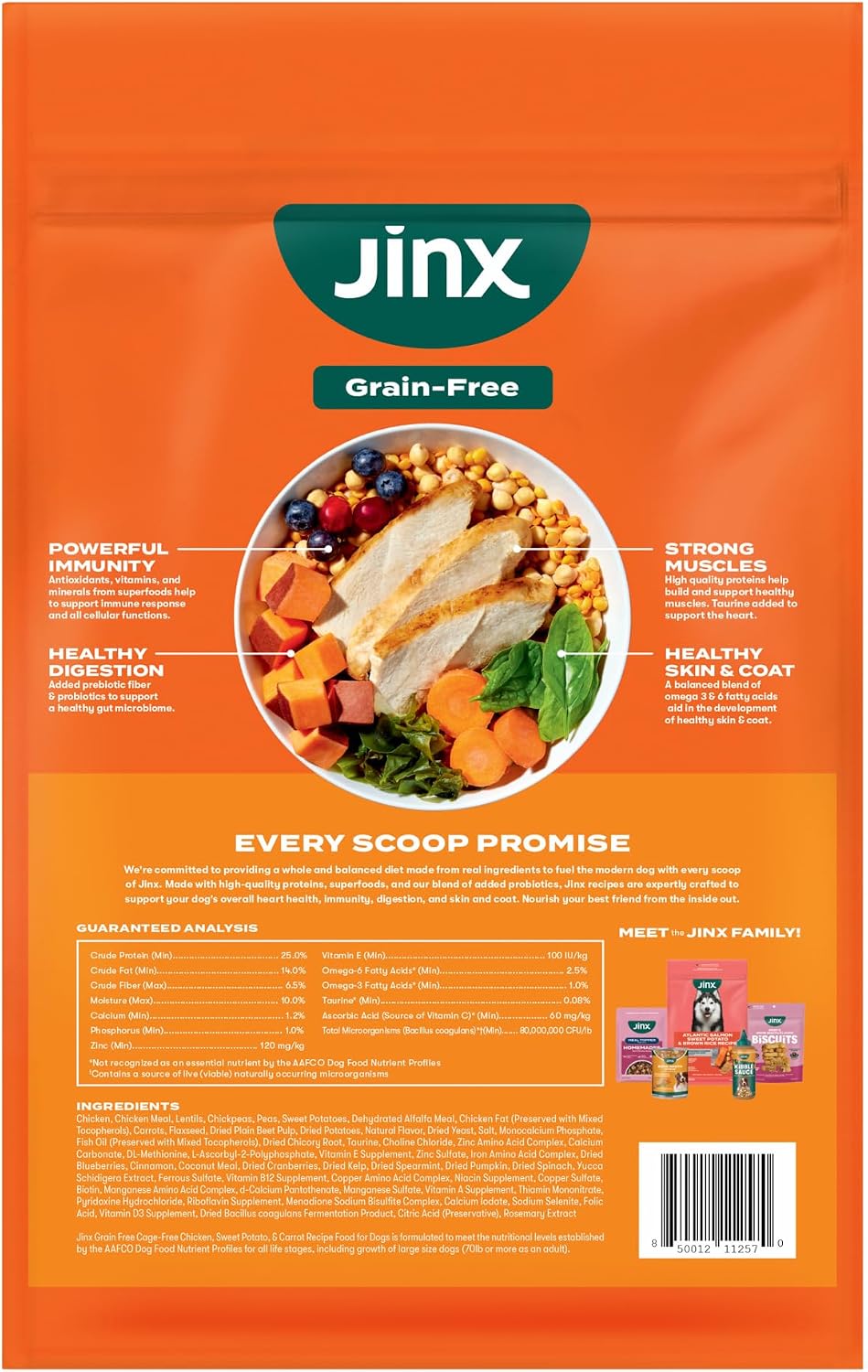 Jinx Grain Free Dry Dog Food - Real Chicken, Sweet Potato & Carrot, 4lb Pk of 1