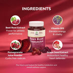 Natures Craft Flow Boosting Beet Root Gummies - Energy & Healthy Heart Support - 60 Count