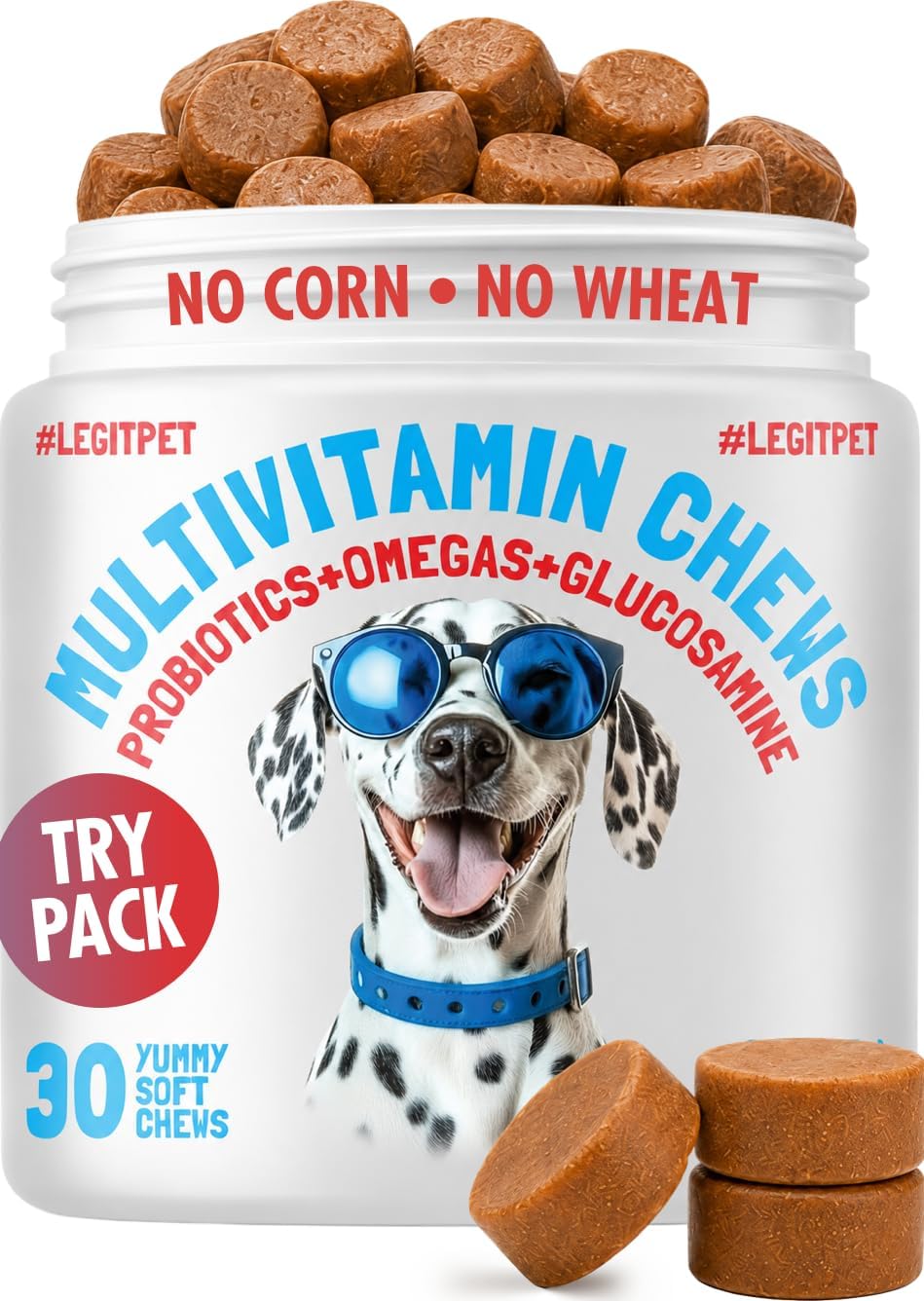 LEGITPET Dog Vitamins - 30 Multivitamins Chews - Reduced Price!