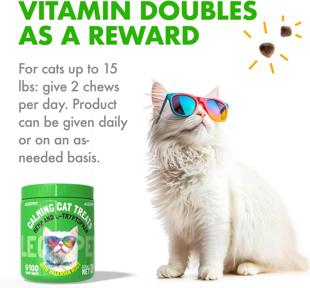 LEGITPET Cat Calming Treats Natural Anxiety Relief for Indoor Cats - Reduced Price!