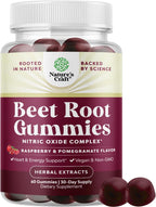 Natures Craft Flow Boosting Beet Root Gummies - Energy & Healthy Heart Support - 60 Count