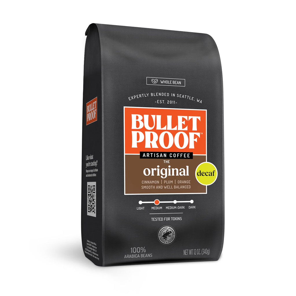 Bulletproof Original Medium Roast Whole Bean Decaf Coffee, 12 oz