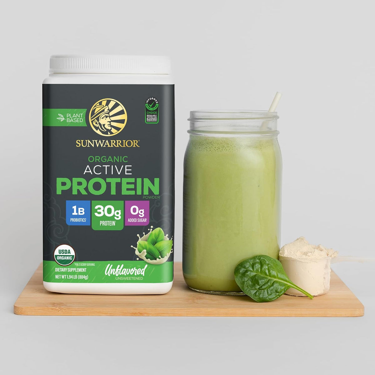 Sunwarrior Organic Active Plant Based Protein Powder (Unflavoured)