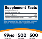 Nutricost Potassium Citrate 99mg, 500 Capsules