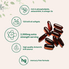 Micro Ingredients Antarctic Krill Oil Supplement 120 Count
