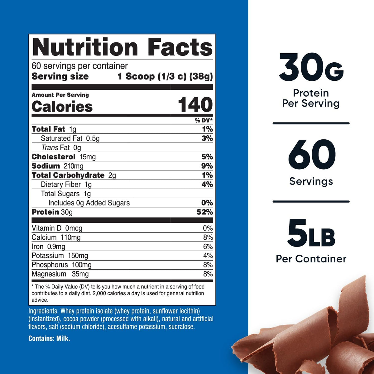 Nutricost Whey Protein Isolate (Milk Chocolate) 5Lbs