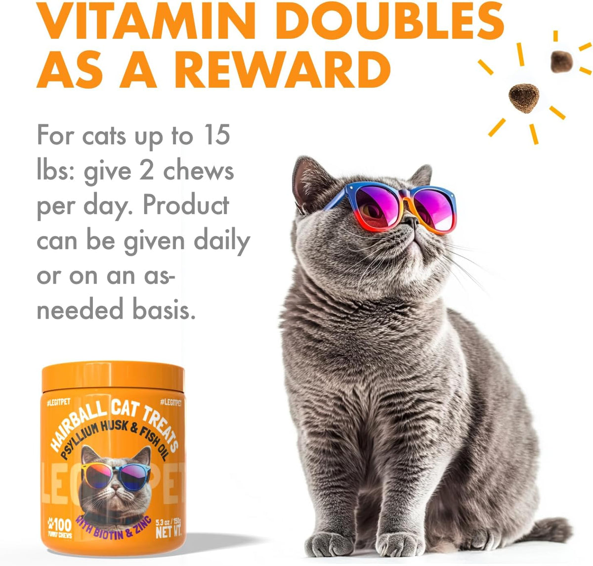 Legipet Hairball Treatment for Cats Natural Remedy with Apple Pomace, Psyllium Husk