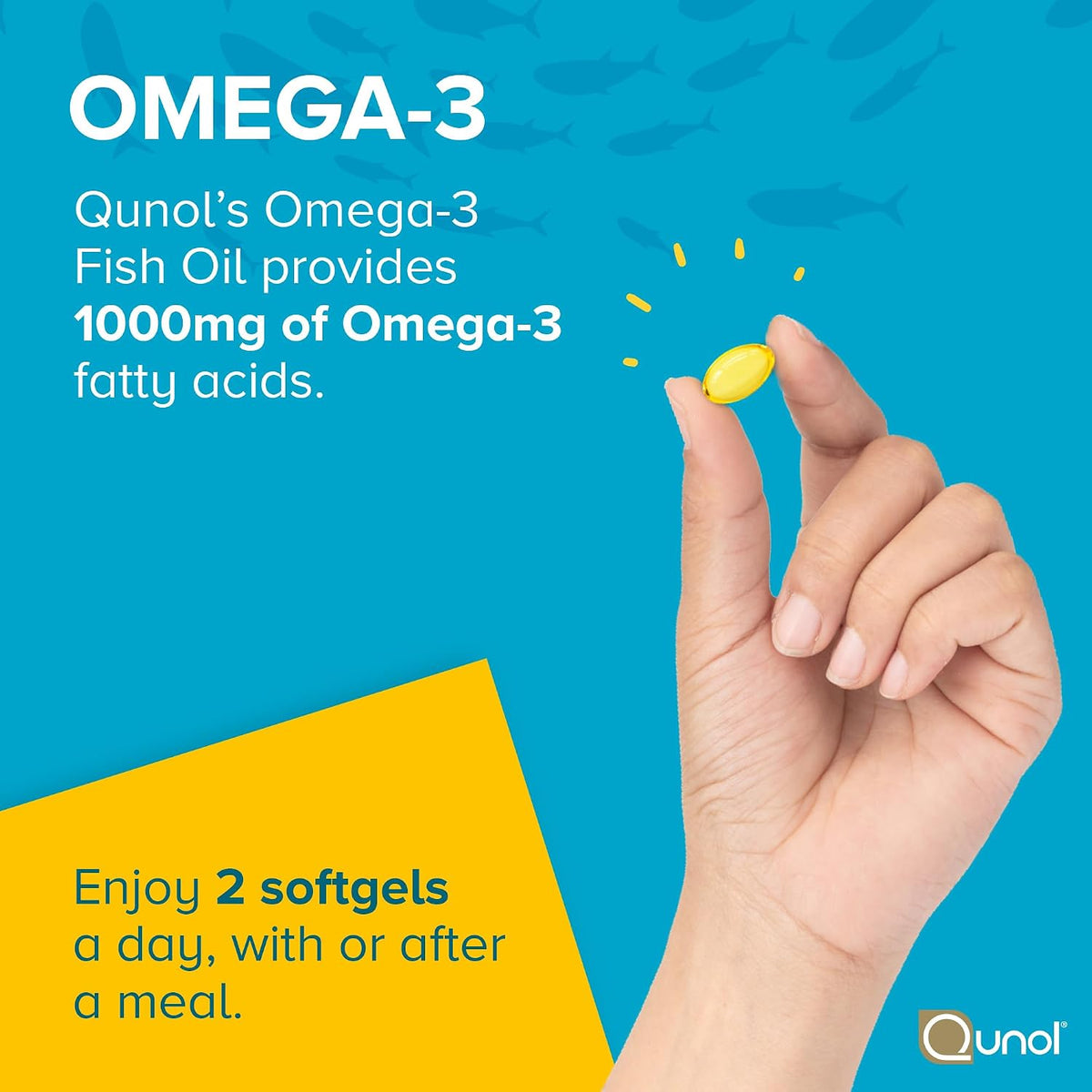 Qunol Ultra Omega-3 Fish Oil Mini Softgels, 1000mg EPA + DHA, 180ct